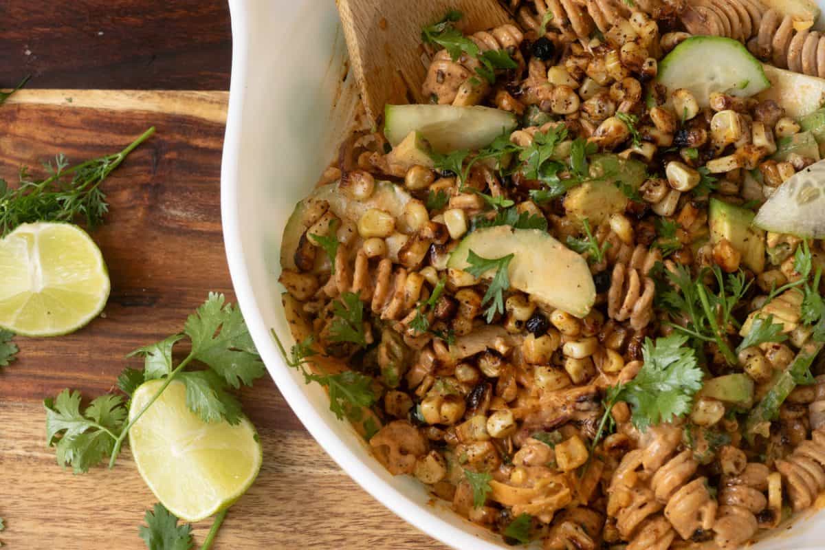 Street Corn Pasta Salad With Einkorn Fusilli
